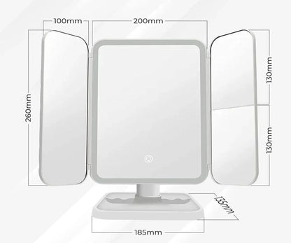 Lunash® Touch LED 3 Kanatlı Makyaj Aynası